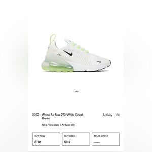 Nike Air Max 270 White and Neon Sneakers